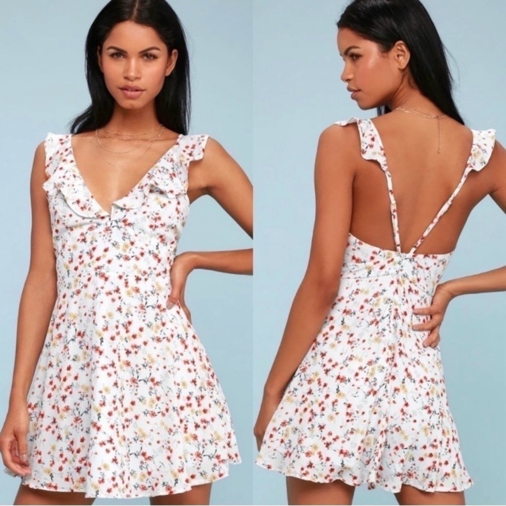 Lulu's Light Blue ‘By the Bouq’ Floral Dress
